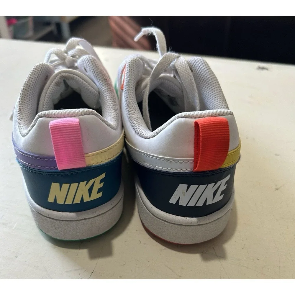 Nike Court Borough Low RC BG Kids Casual Shoes Multi-Color Size 6Y EUC Colorful